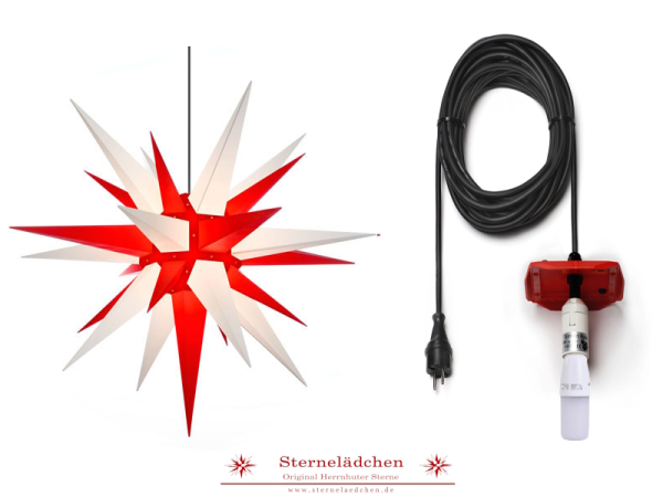 Herrnhuter Sterne-Set "Maxi" A4 weiß/rot